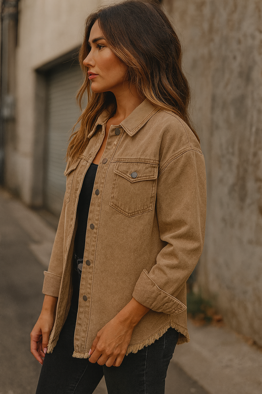 FrayVana™ Chic Fringe Denim Jacket