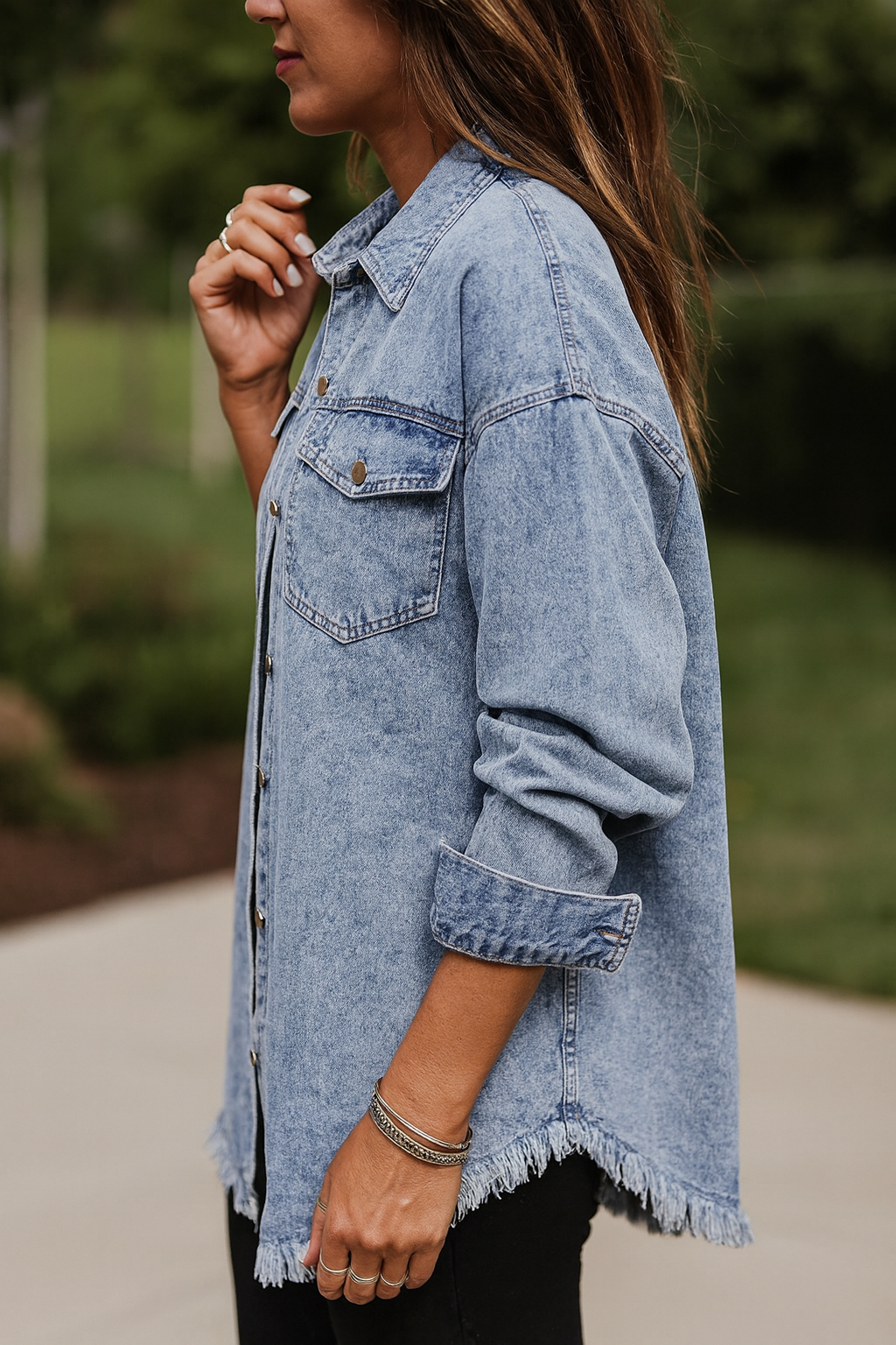 FrayVana™ Chic Fringe Denim Jacket
