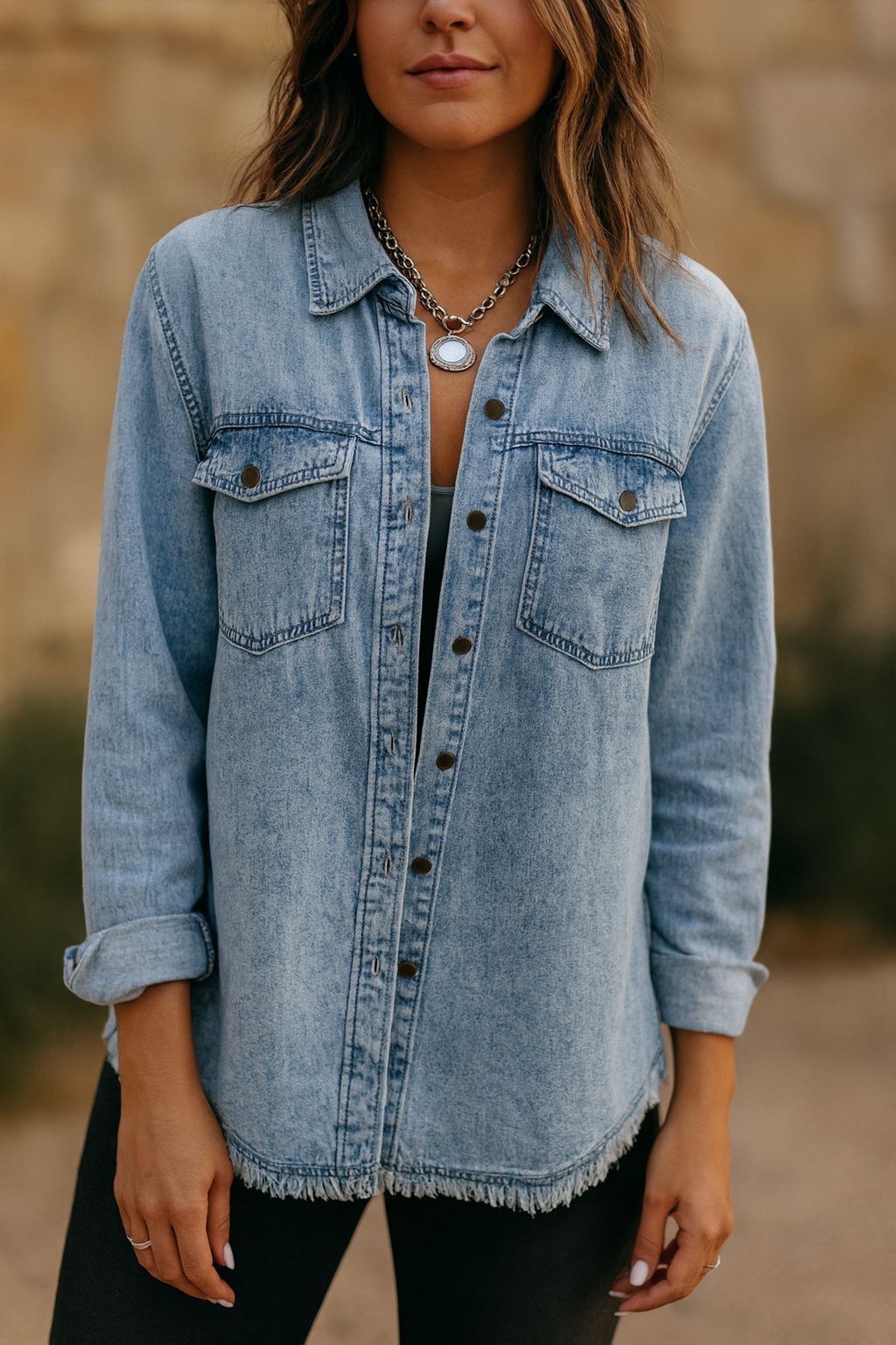 FrayVana™ Chic Fringe Denim Jacket