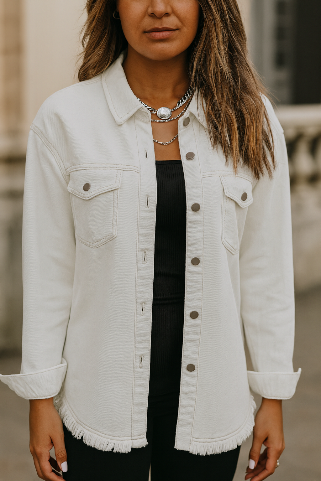 FrayVana™ Chic Fringe Denim Jacket