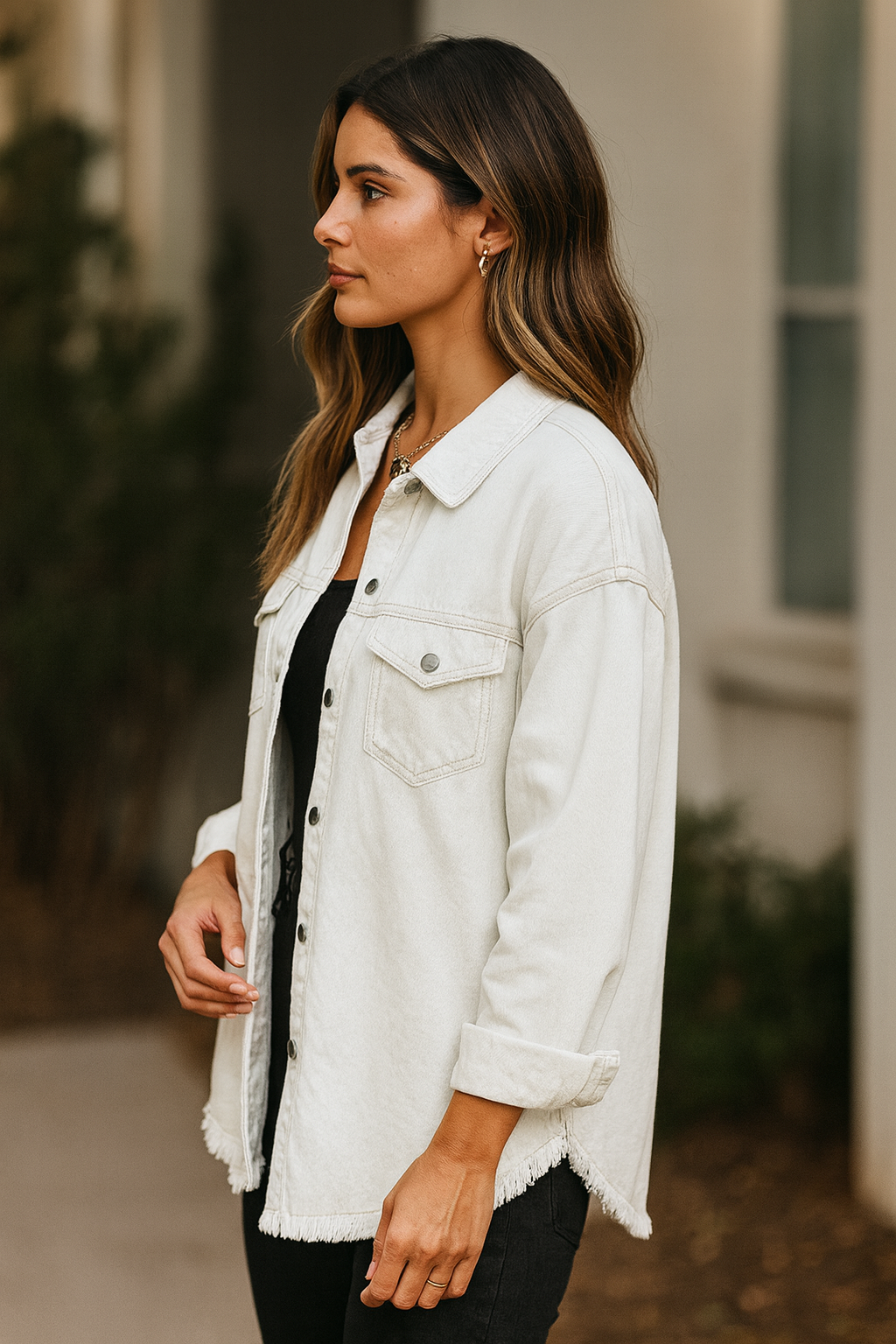 FrayVana™ Chic Fringe Denim Jacket