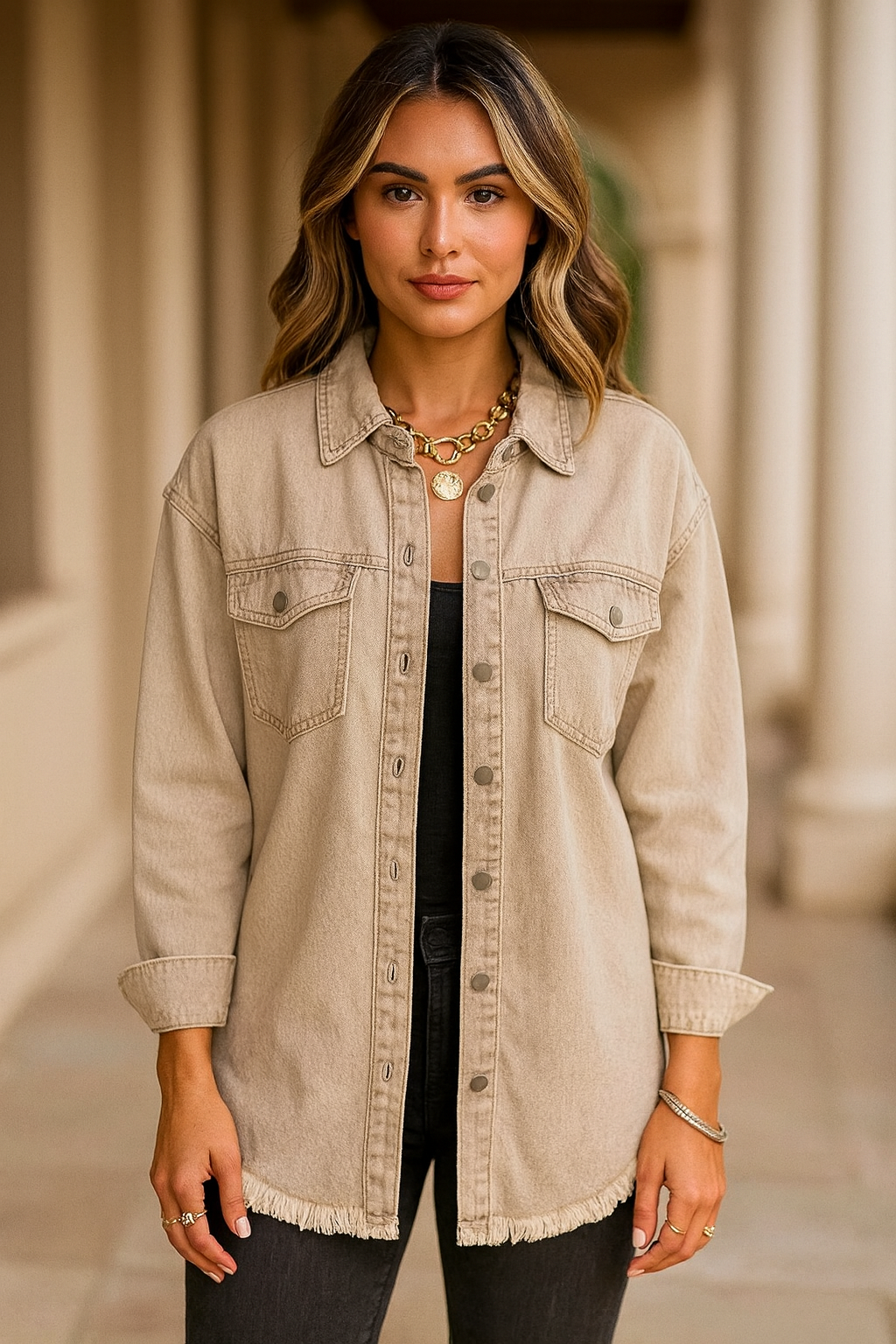 FrayVana™ Chic Fringe Denim Jacket