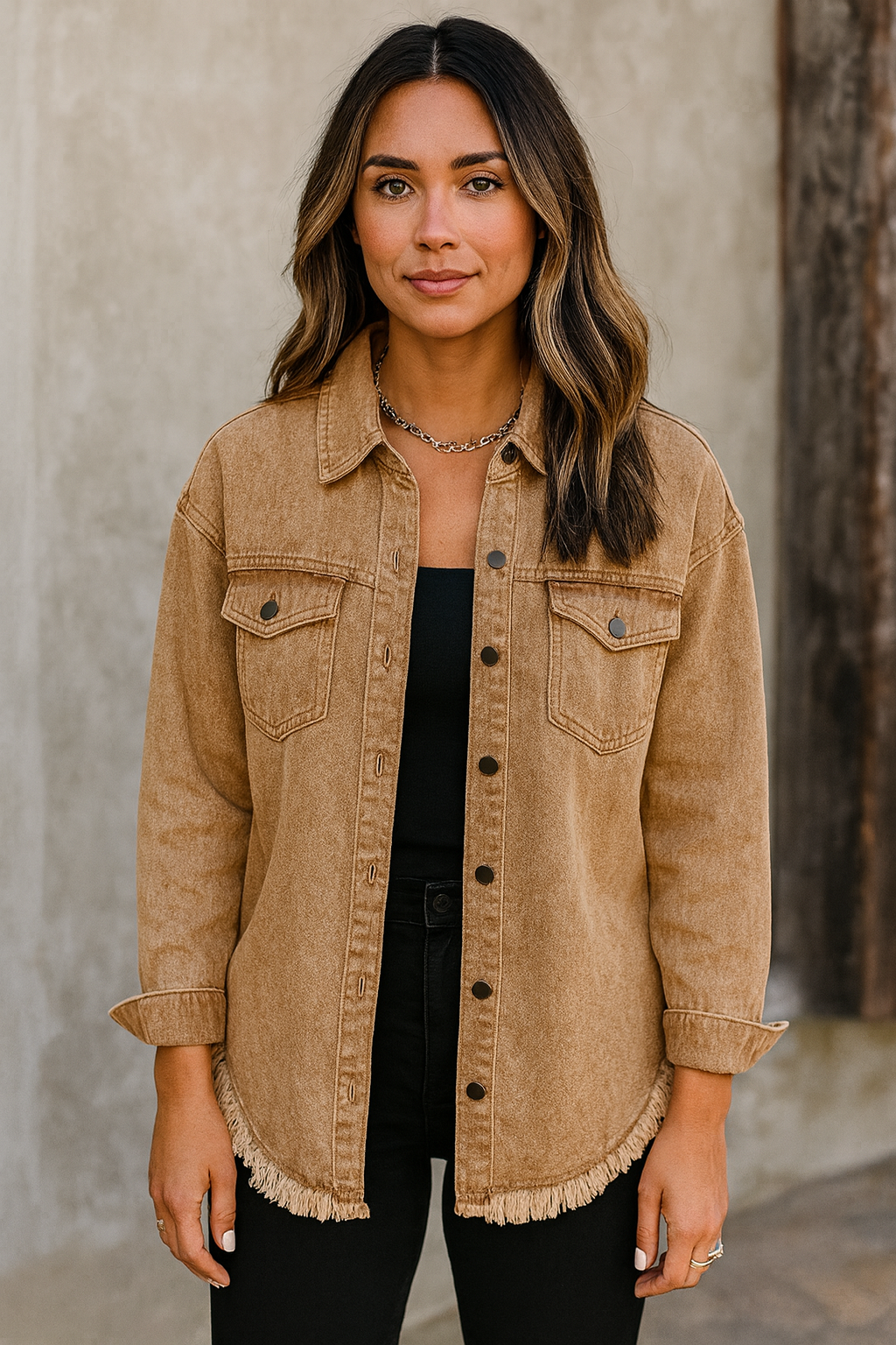 FrayVana™ Chic Fringe Denim Jacket