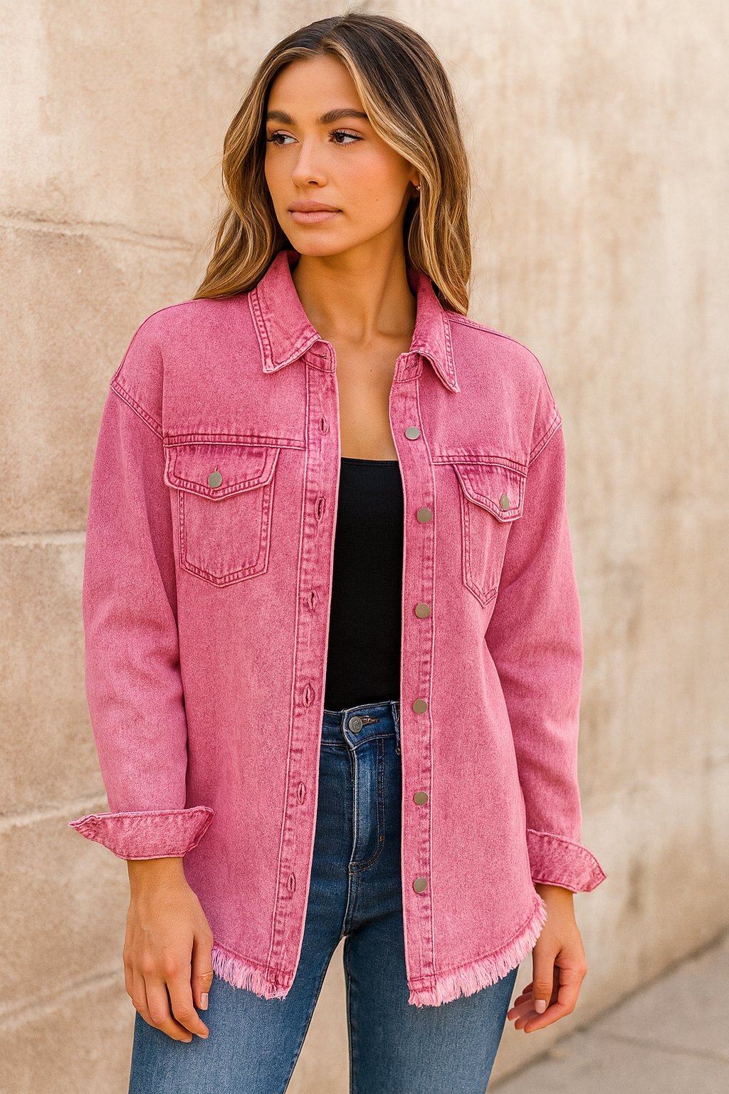 FrayVana™ Chic Fringe Denim Jacket