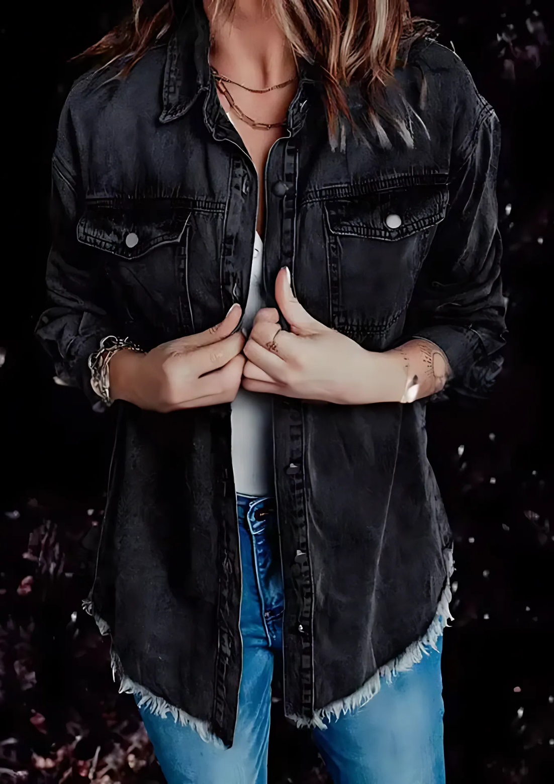 FrayVana™ Chic Fringe Denim Jacket
